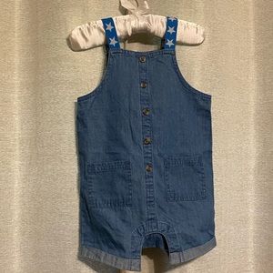 Cat & Jack denim overalls with star straps